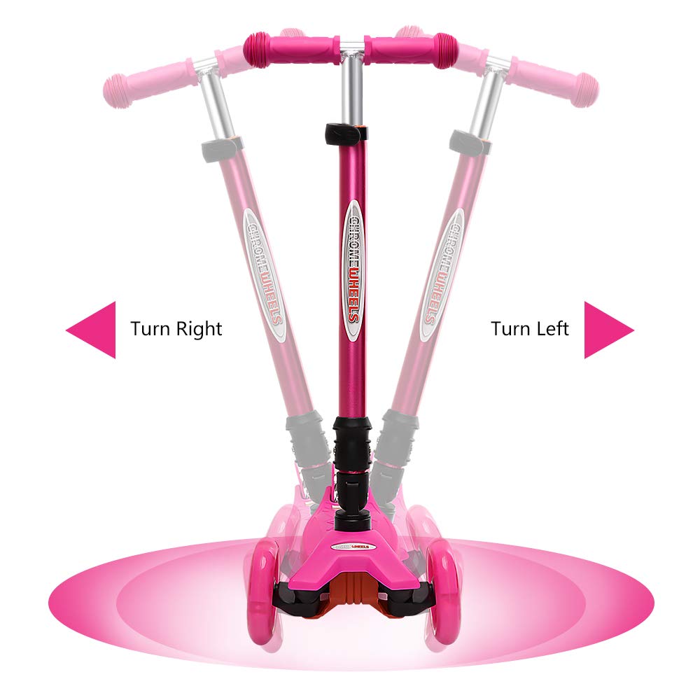 Foldable 3 Wheel Kick Scooter with LED Light Up Wheels K148968