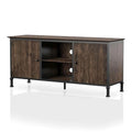 60-Inch Weathered Oak Wood TV Stand with Metal Legs I467