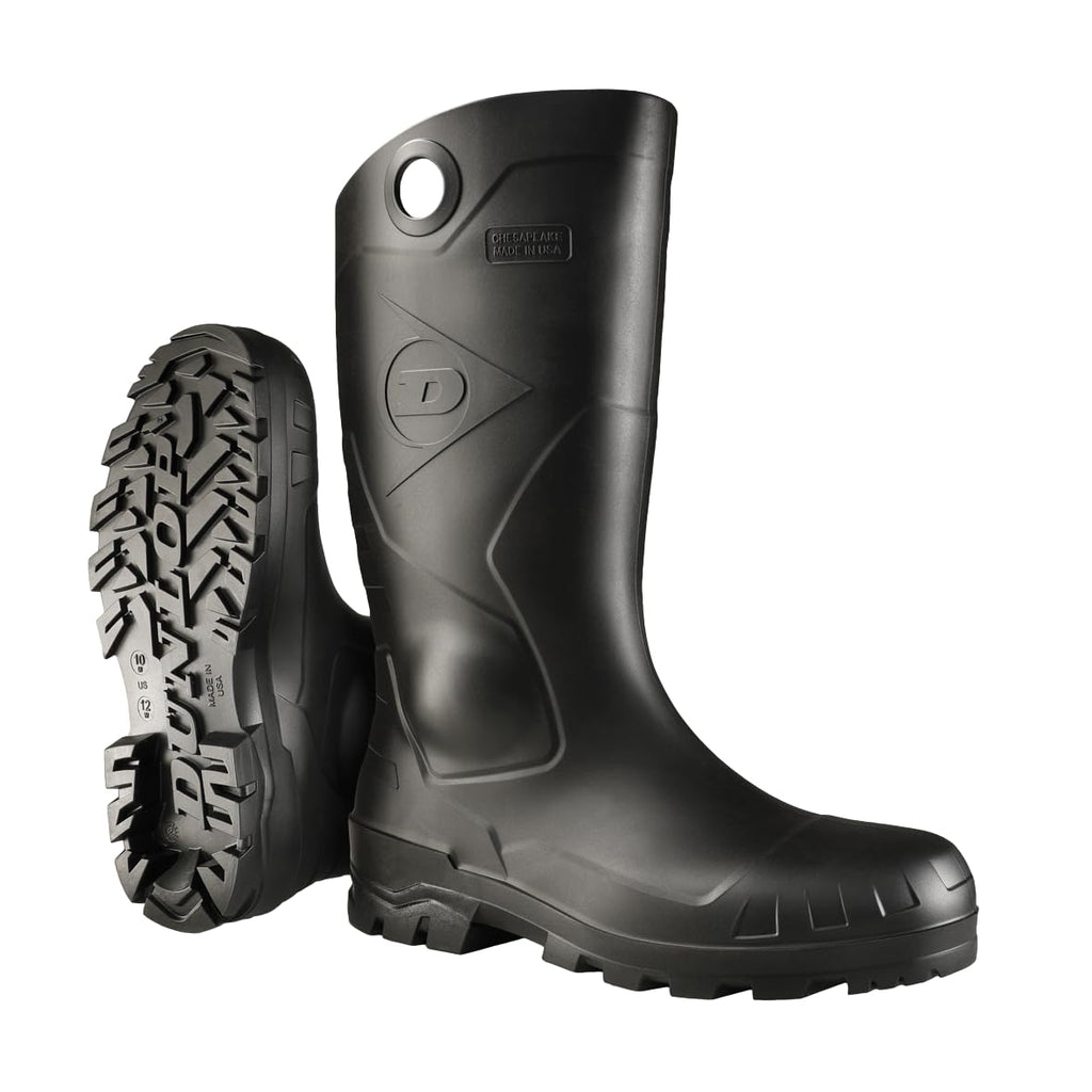 Black PVC Waterproof Steel Toe Rubber Boots X80224
