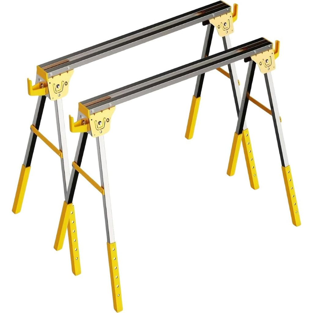 Heavy Duty Folding Sawhorses 2-Pack with 6 Height Adjustments H82364