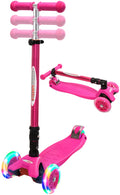 Foldable 3 Wheel Kick Scooter with LED Light Up Wheels K148968