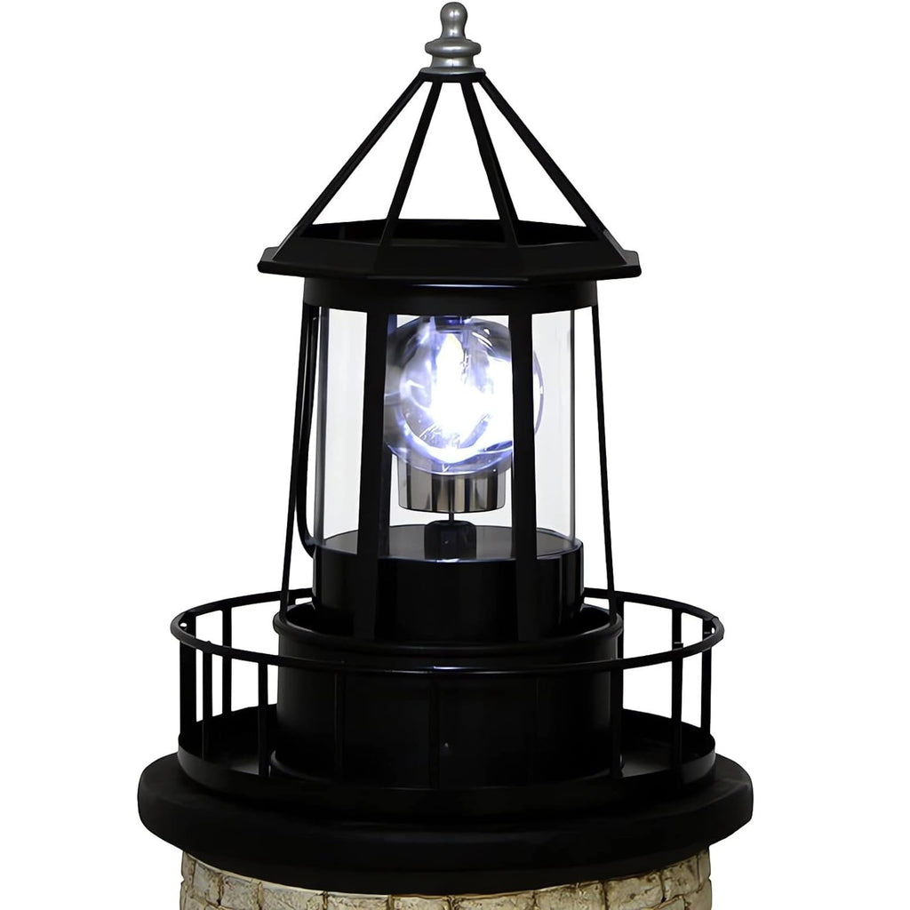 Black IP65 Waterproof Solar Rotating Lighthouse Light H438912