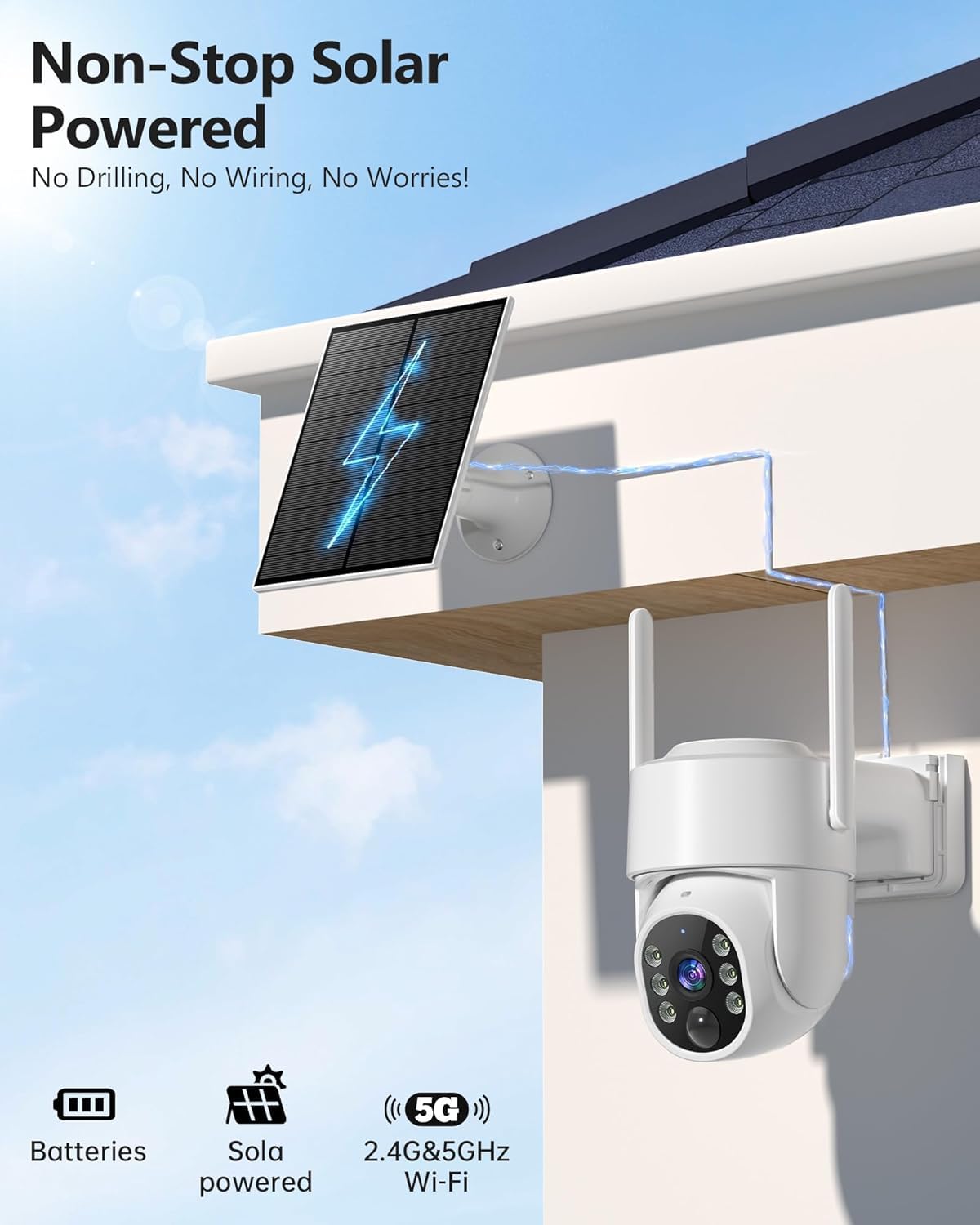 2K Solar Wireless Security Camera System 4 Packs A357415