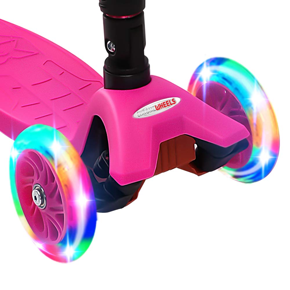 Foldable 3 Wheel Kick Scooter with LED Light Up Wheels K148968