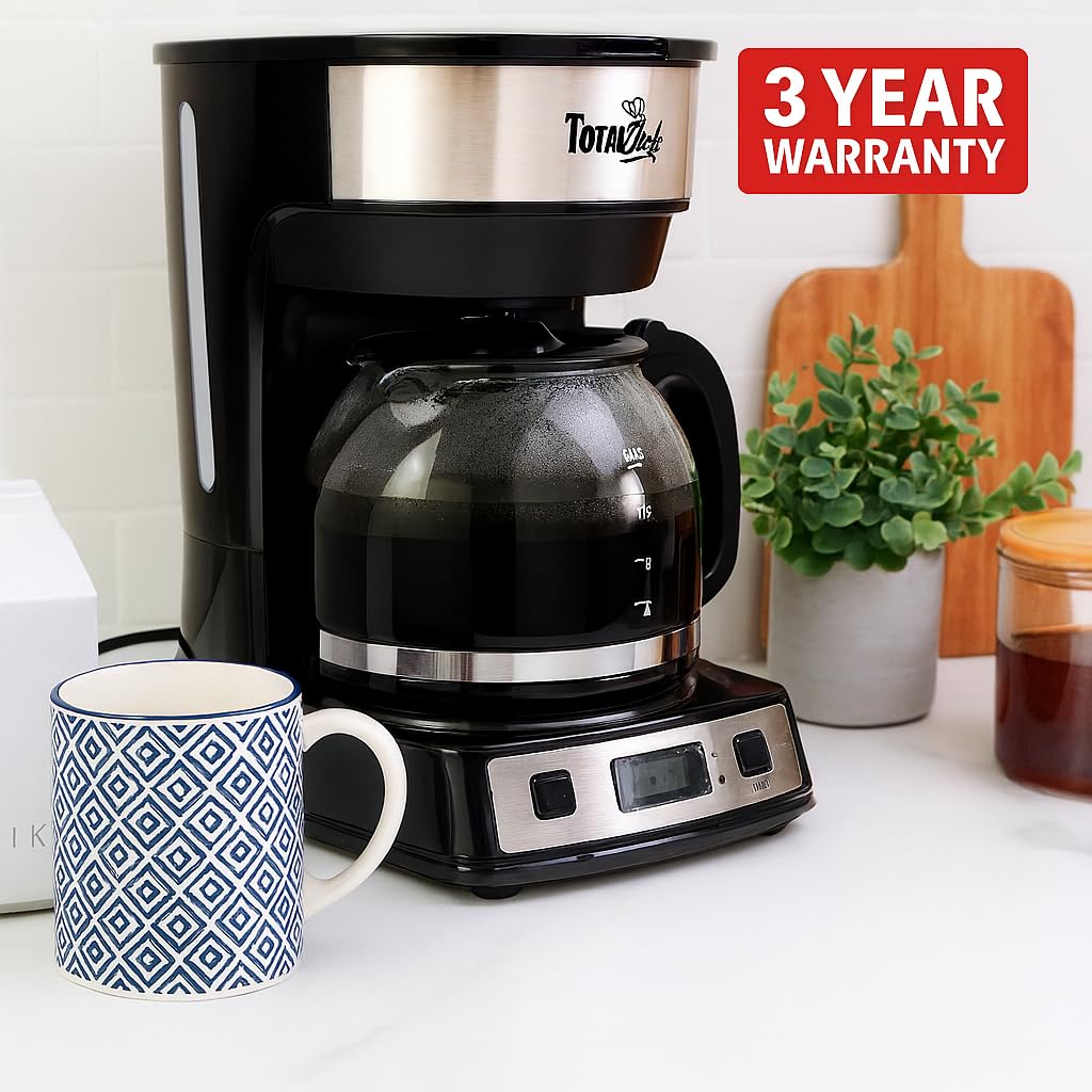12-Cup Programmable Drip Coffee Maker with Glass Pot D705952