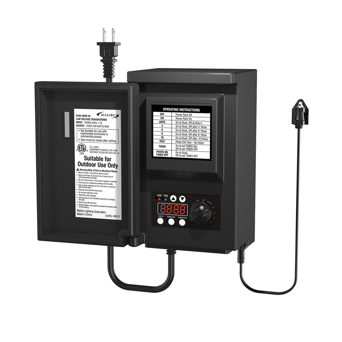 200W Low Voltage Landscape Lighting Transformer Q179