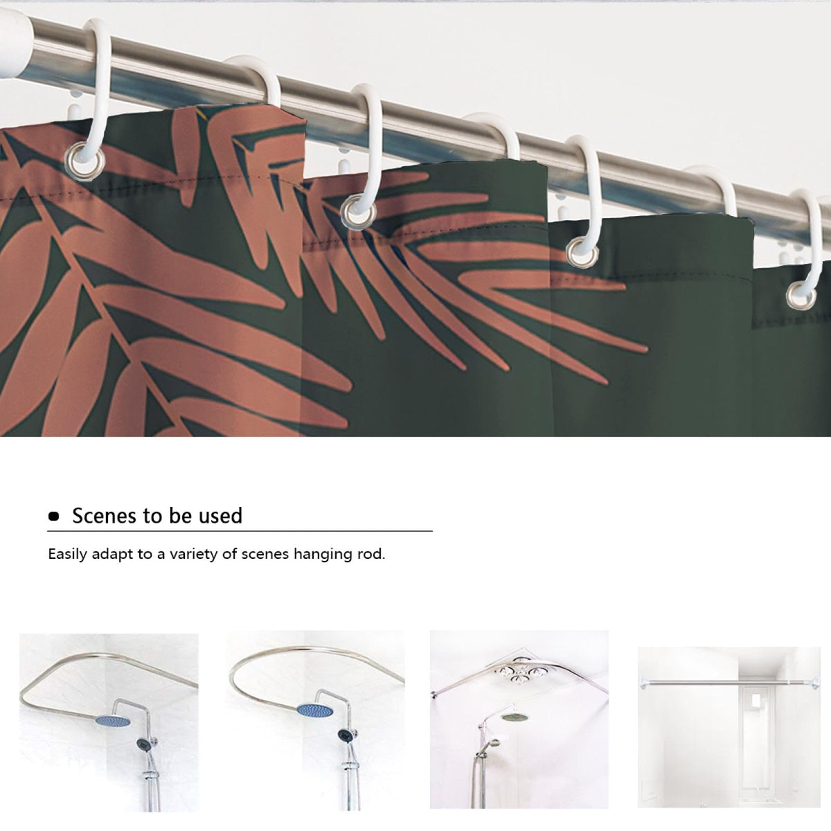 Sage Green Geometric Bath Curtain 54x78 Inches J155