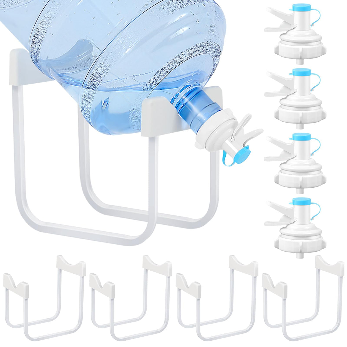 4 Sets Metal Water Jug Stand and Plastic Spigot Faucet Q2040