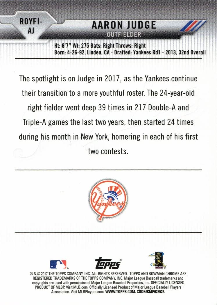Aaron Judge Rookie Card F700899