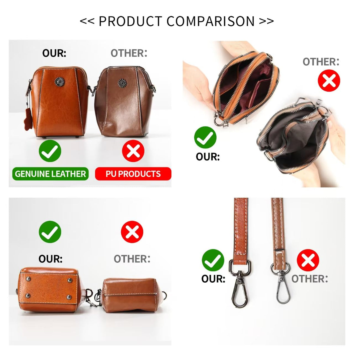 Small Genuine Leather Crossbody Bags U109463