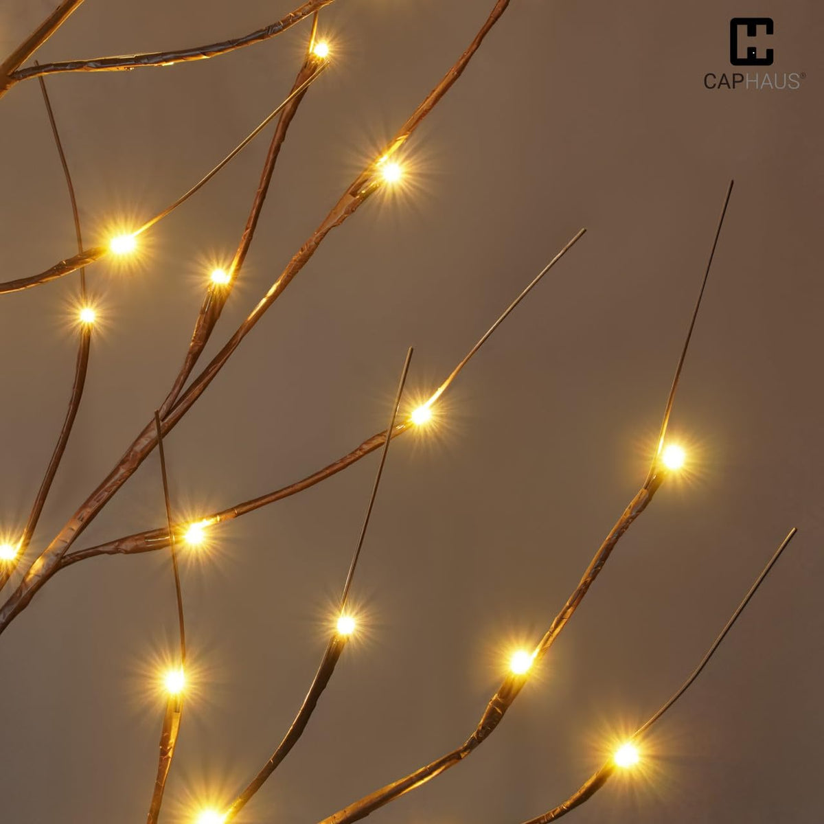 8 Ft Pre-Lit Twinkling Brown Birch Tree with 132 Warm White LED R8519