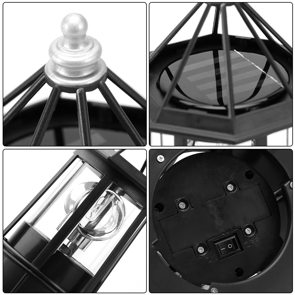Black IP65 Waterproof Solar Rotating Lighthouse Light H438912