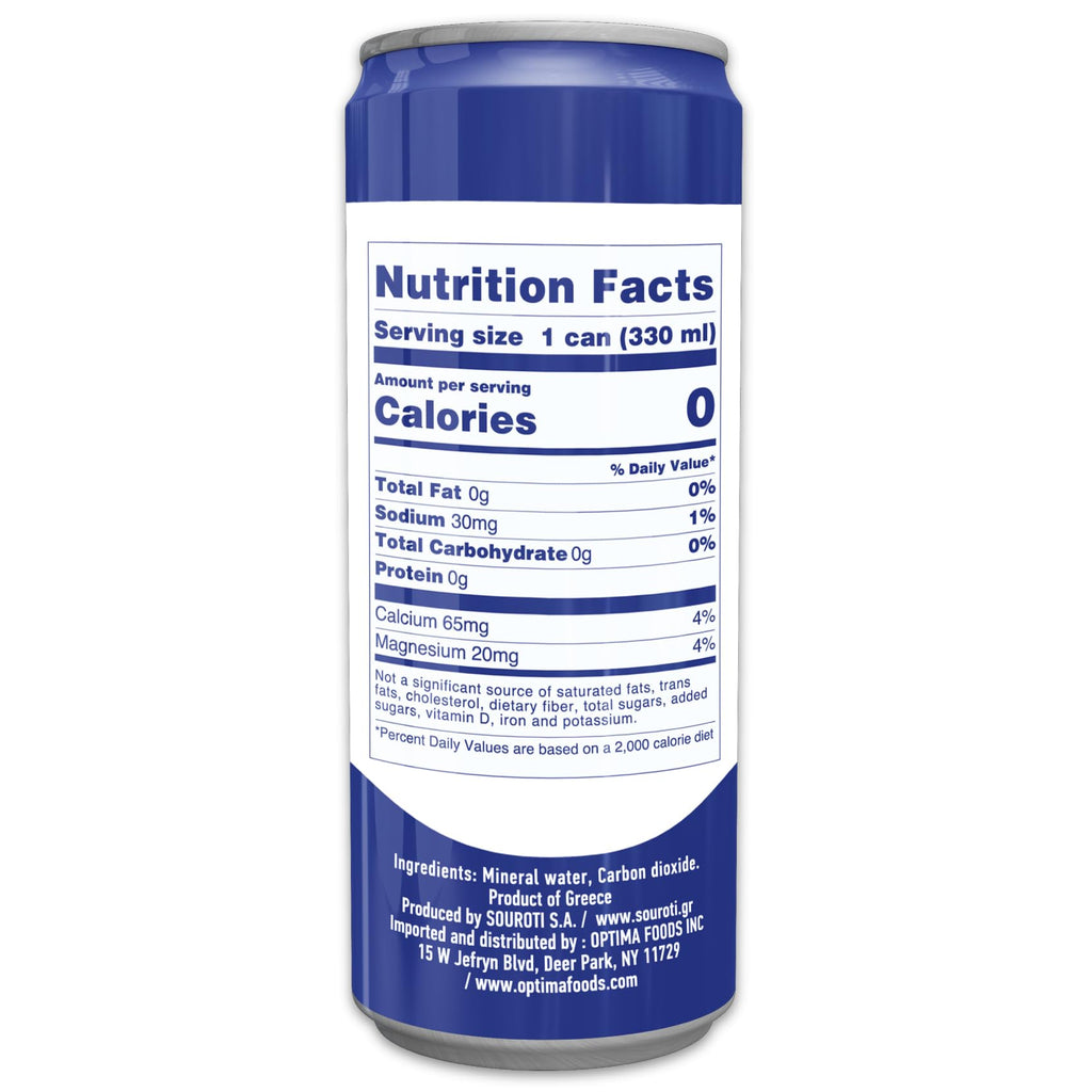 Unflavored Carbonated Mineral Water 6-Pack 330ml Tins N96881