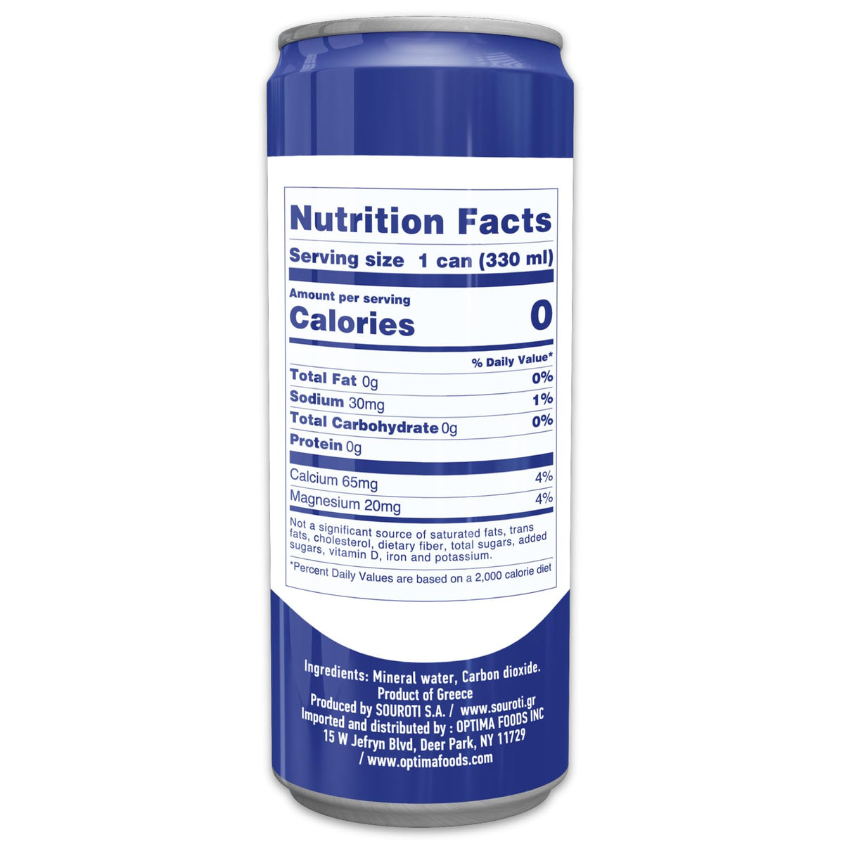 Unflavored Carbonated Mineral Water 6-Pack 330ml Tins N96881