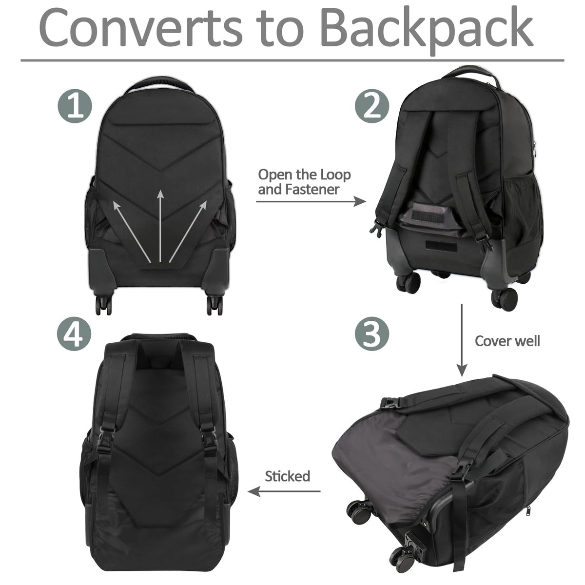 Rolling Backpack with 4 Wheels G29020