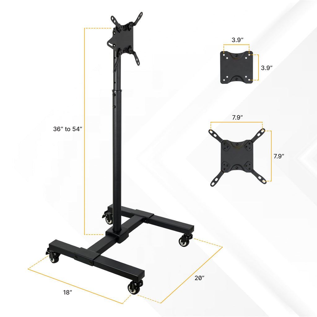 Black Mobile TV Stand with Locking Wheels R968