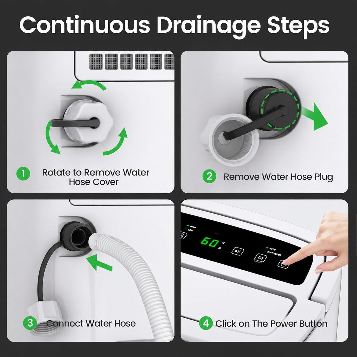 80 Pints Energy Star Dehumidifier with Drain Hose I23931