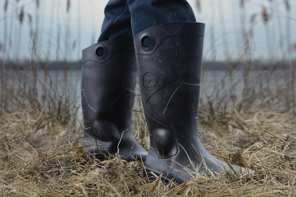 Black PVC Waterproof Steel Toe Rubber Boots X80224