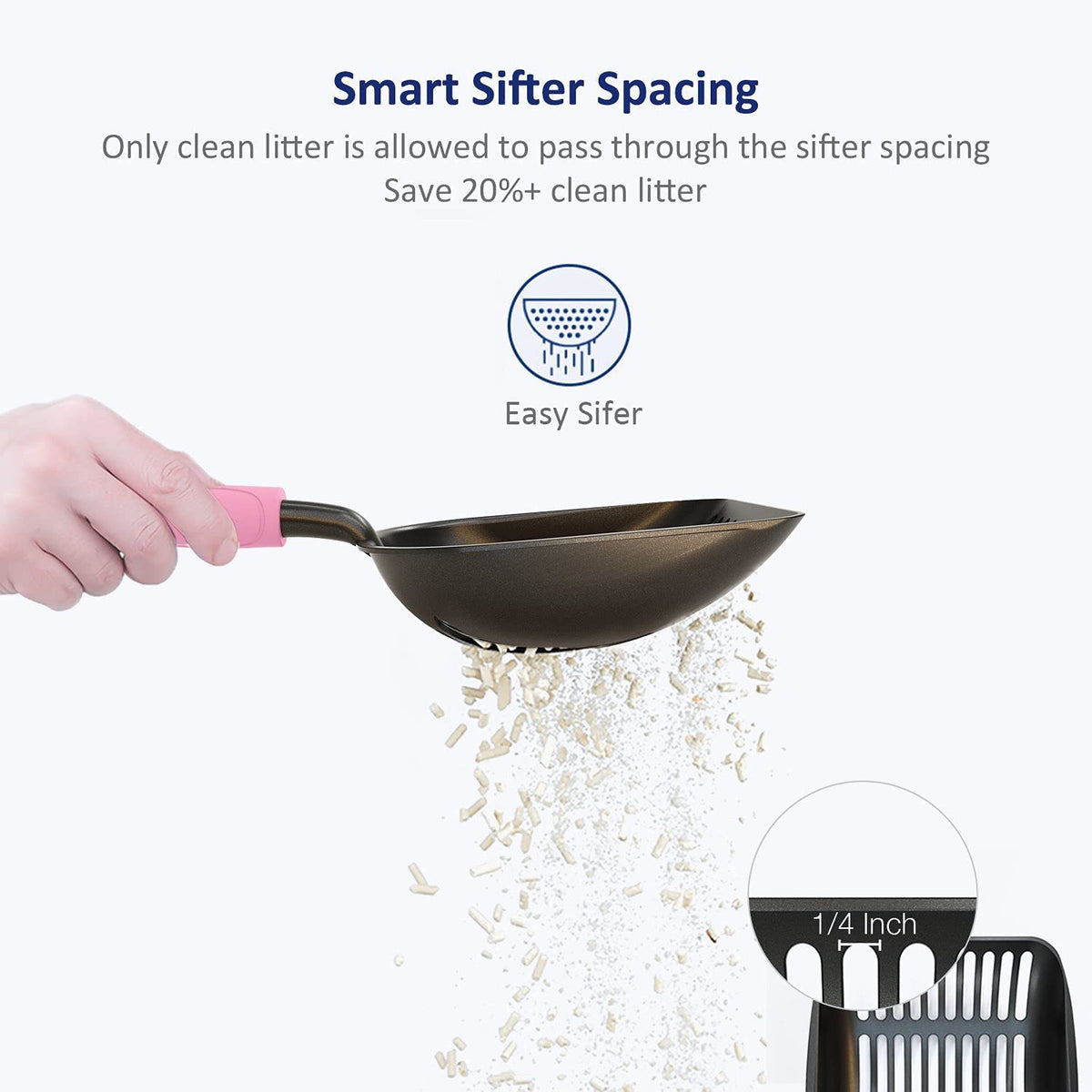 Non-Stick Aluminum Alloy Cat Litter Scoop with Long Handle K71407