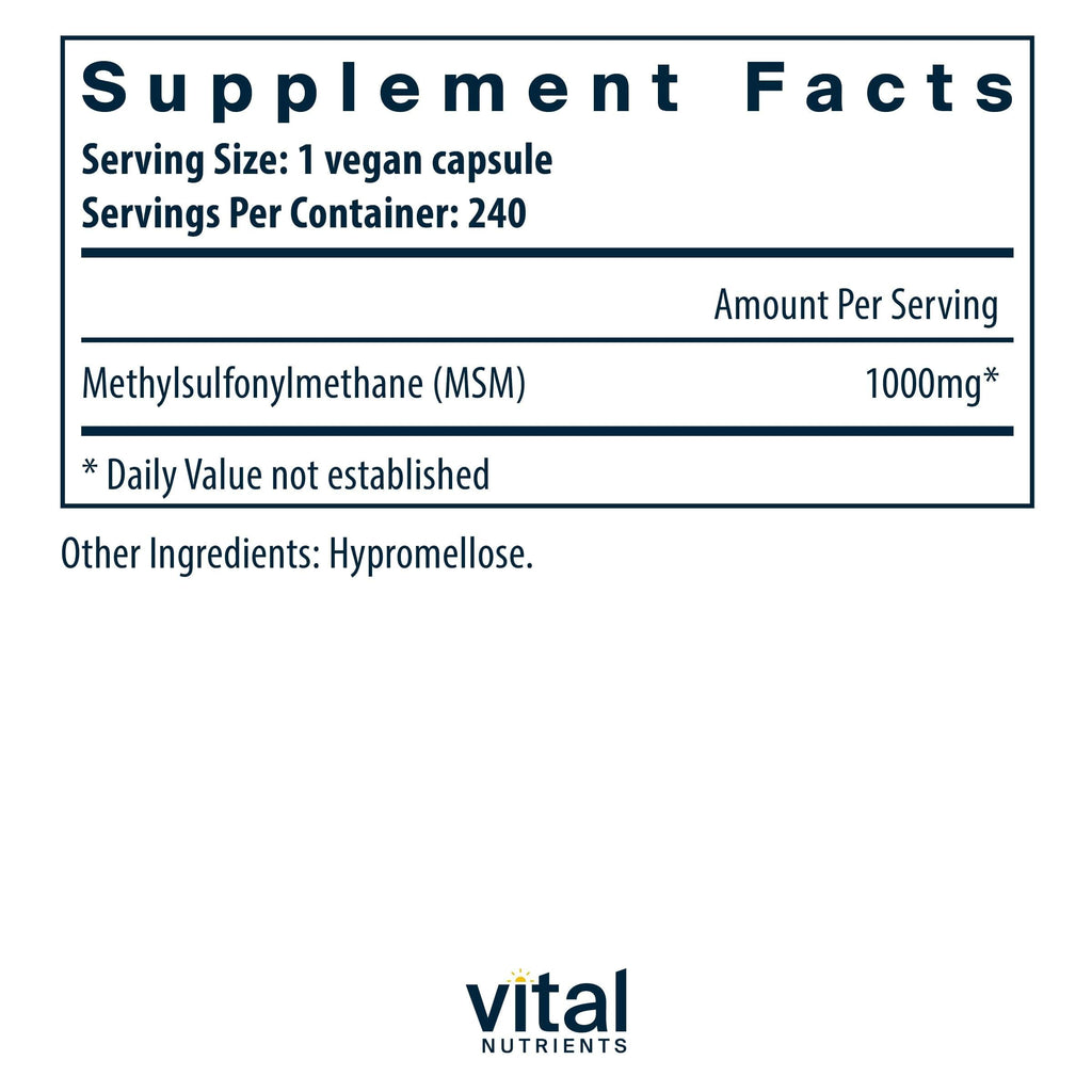 MSM 1,000mg 240 Capsules K76253