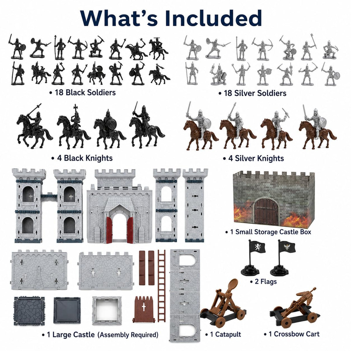 Medieval Castle Toy Knights Army Men Playset F8007