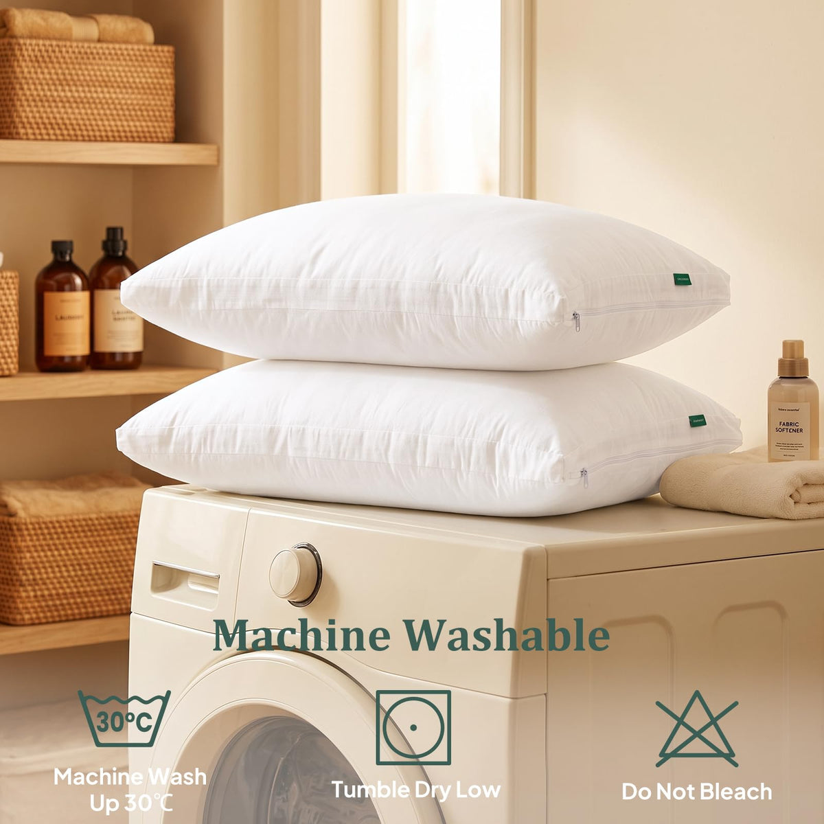King Size Set of 2 Adjustable Memory Foam Bed Pillows L32943