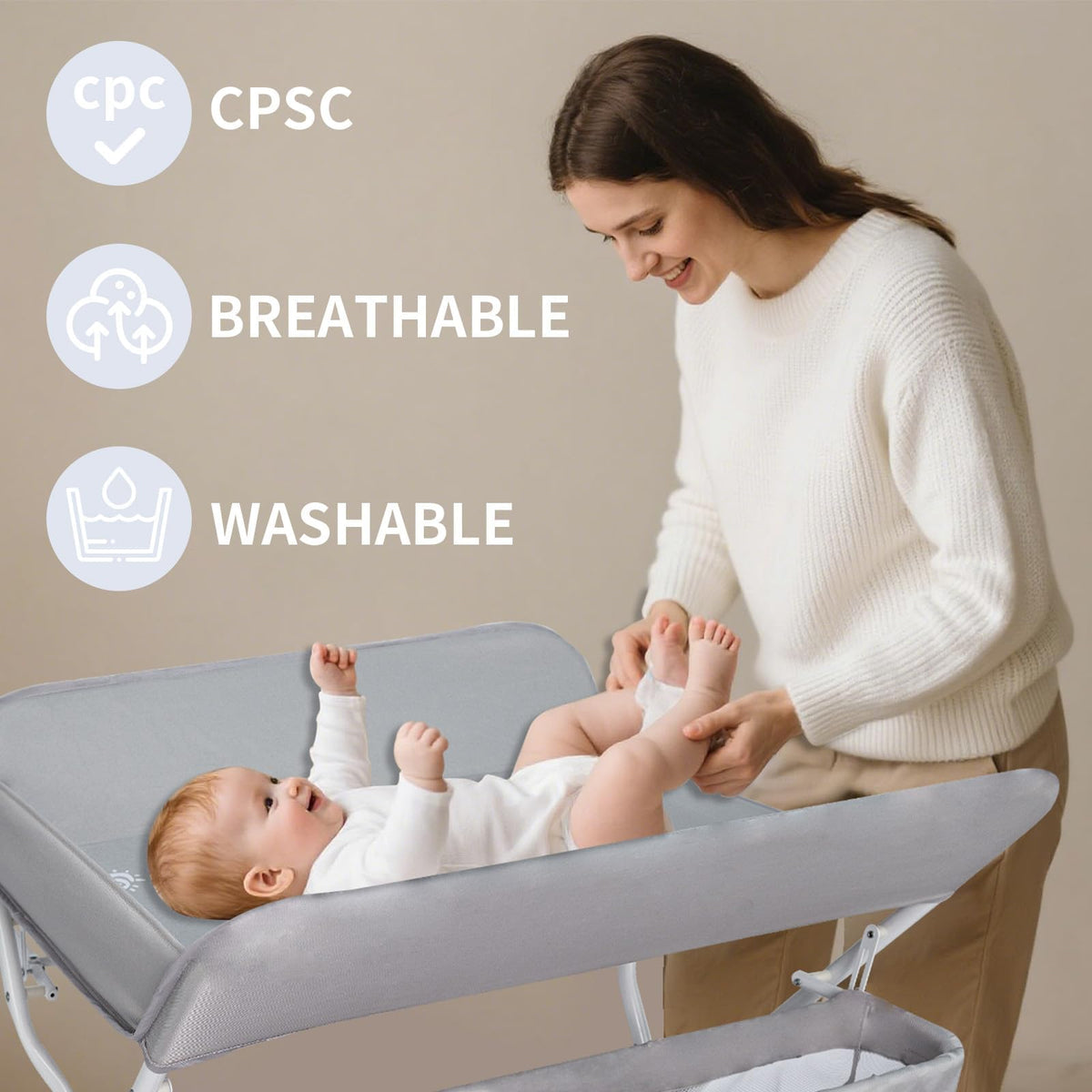 Portable Folding Baby Changing Table with Safety Belt L557129