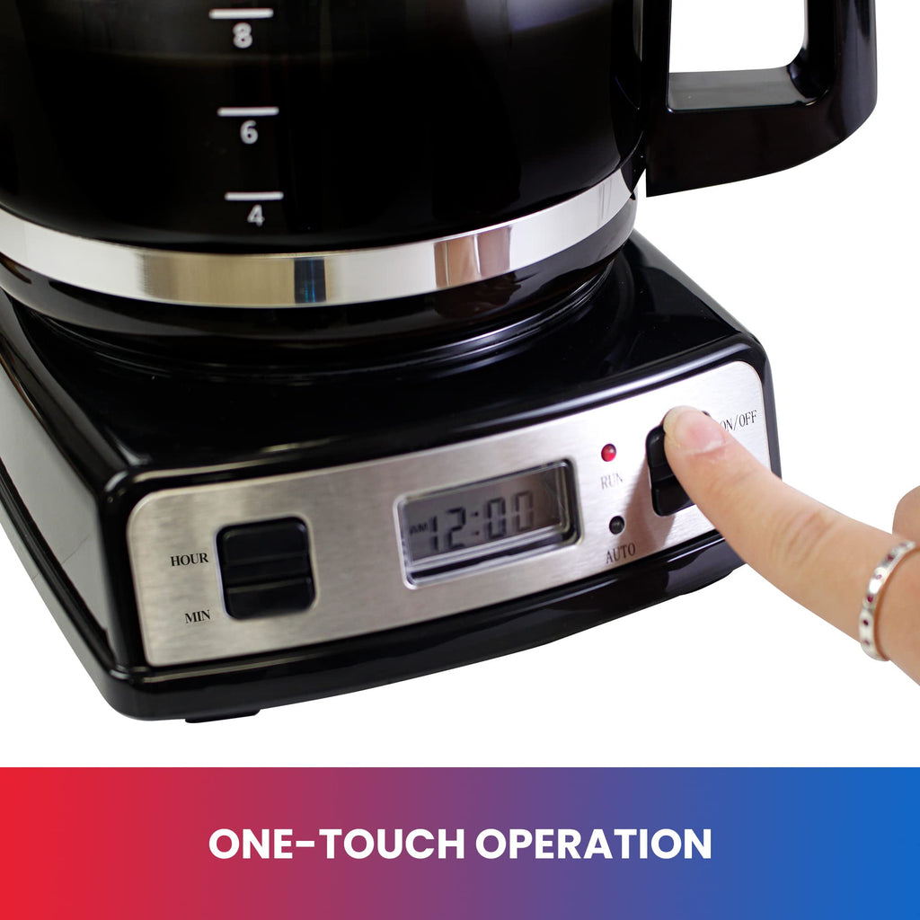 12-Cup Programmable Drip Coffee Maker with Glass Pot D705952