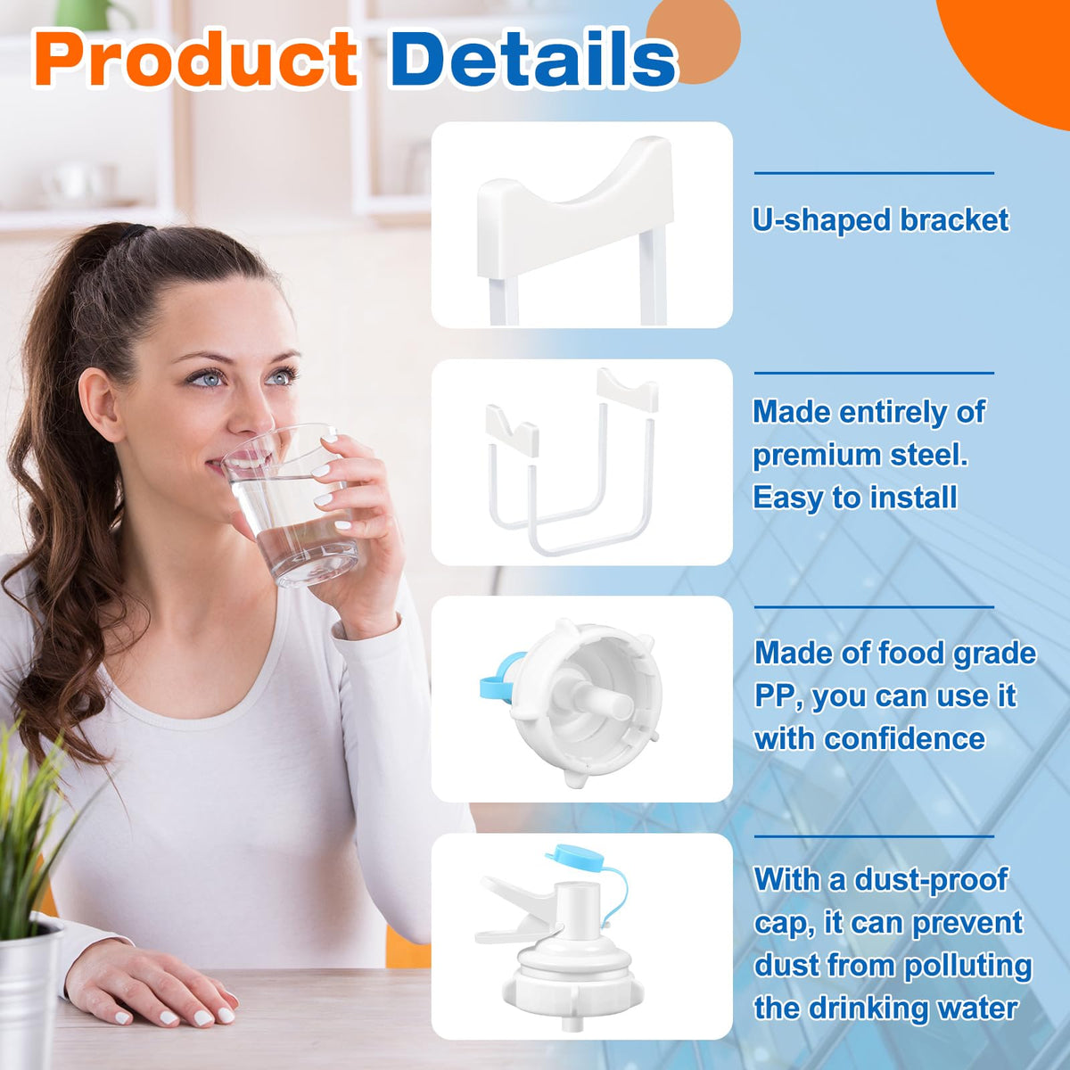 4 Sets Metal Water Jug Stand and Plastic Spigot Faucet Q2040