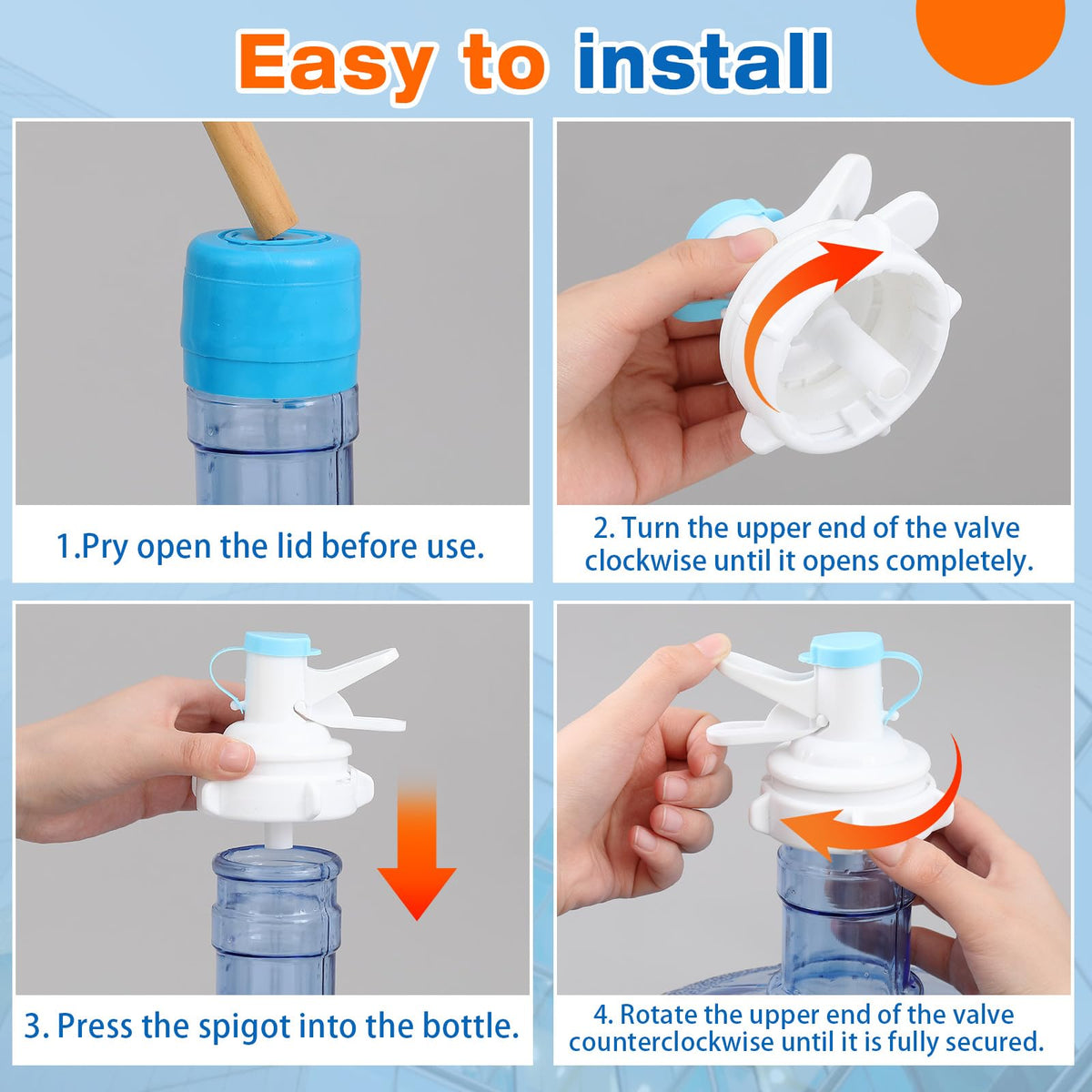 4 Sets Metal Water Jug Stand and Plastic Spigot Faucet Q2040
