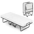 Folding Bed with Mattress, Cot Size Gel Memory Foam Metal Frame B1300