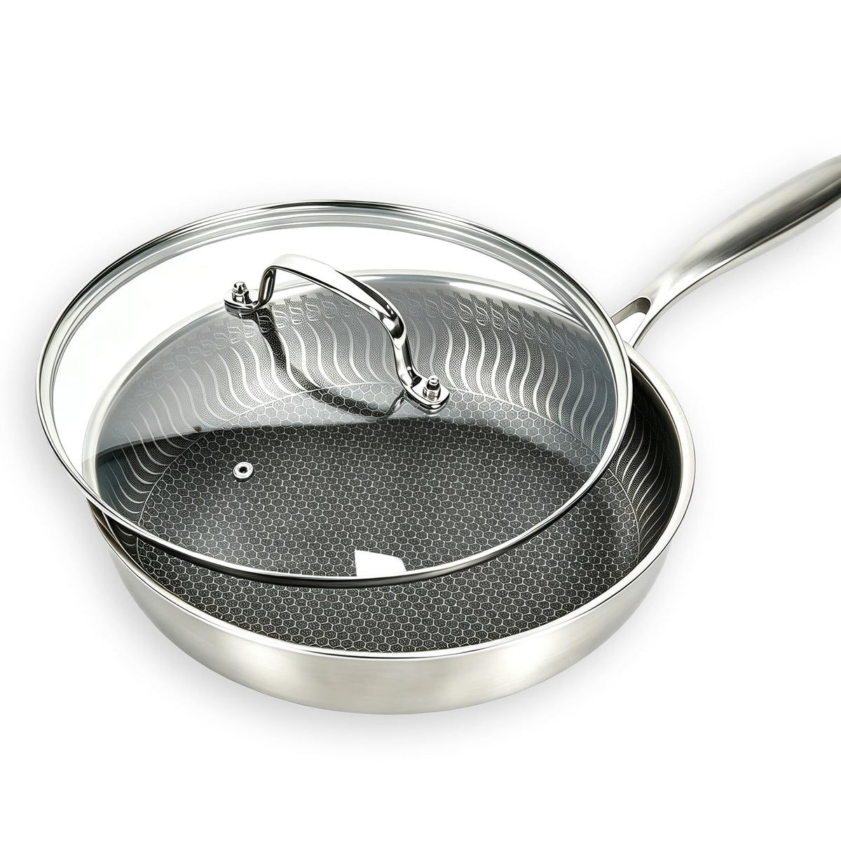 11 IN Glass Lid with Stainless Steel Handle G3347