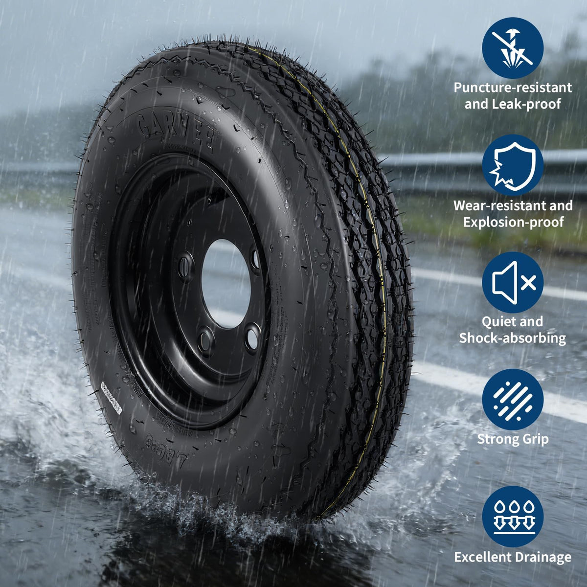 2-Pack 4.80-12 Trailer Tires with 12" Rims B82273