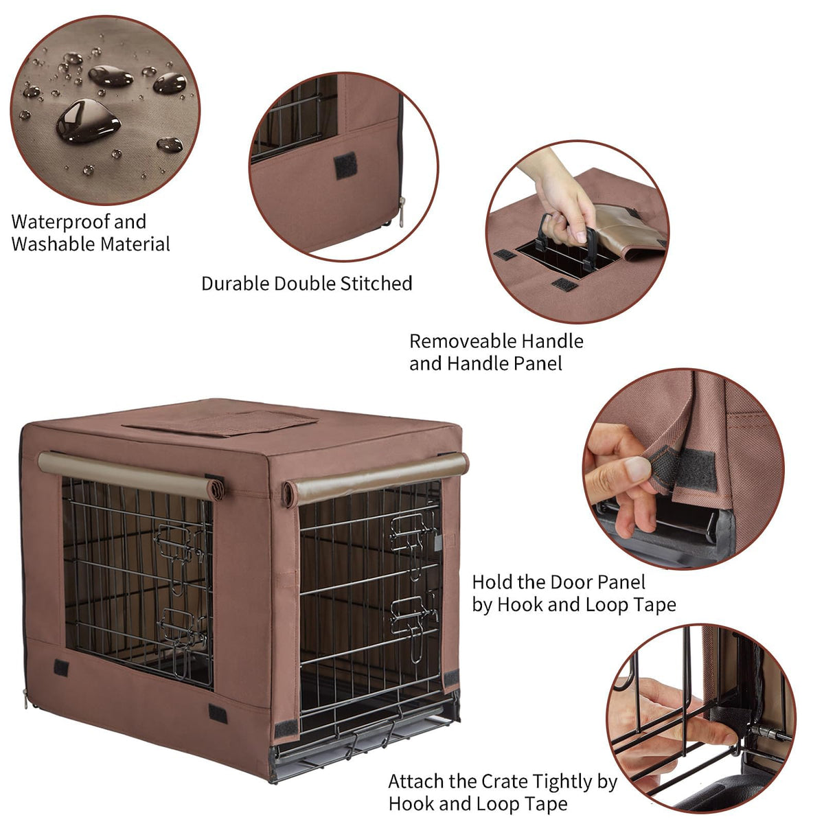 Brown Collapsible Metal Dog Crate L417