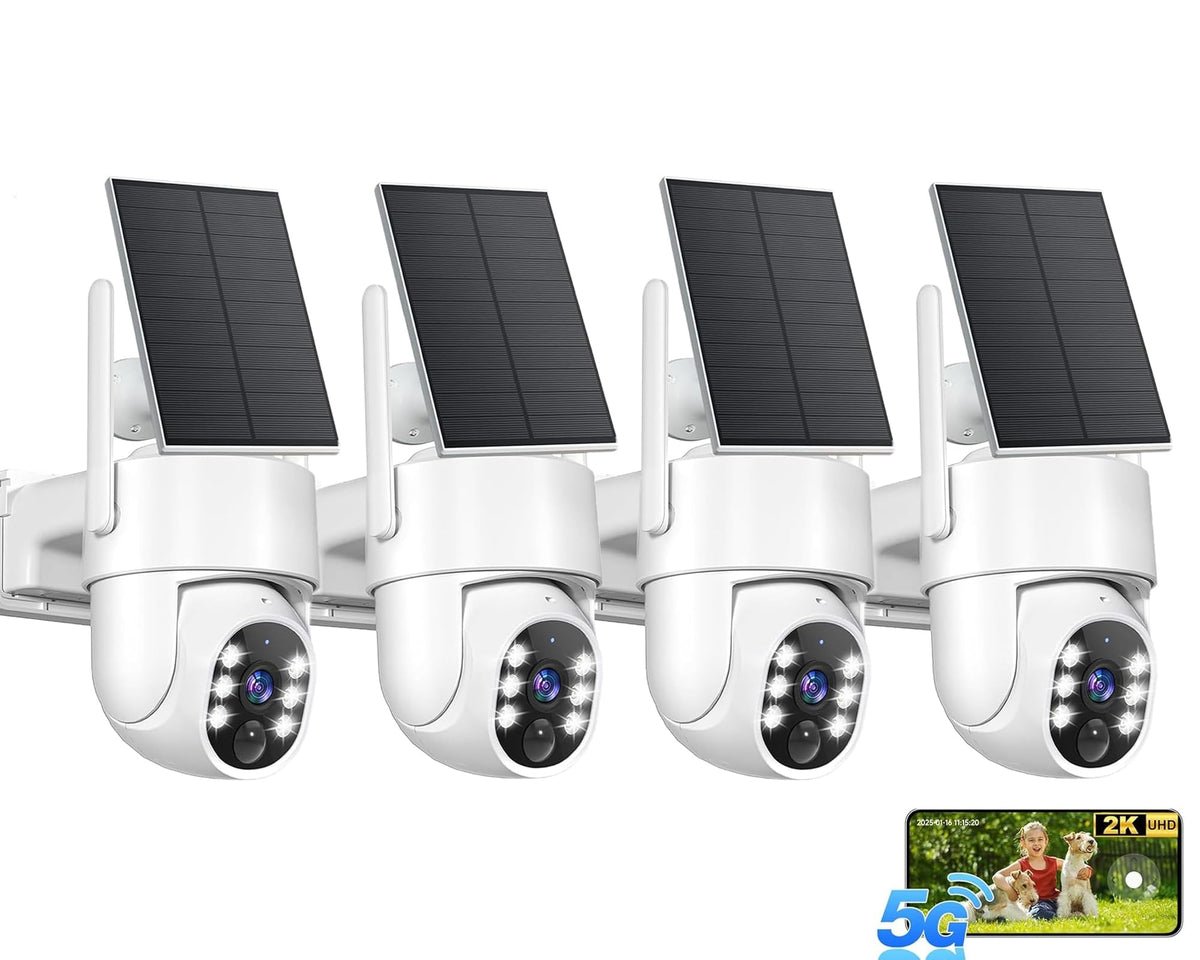 2K Solar Wireless Security Camera System 4 Packs A357415