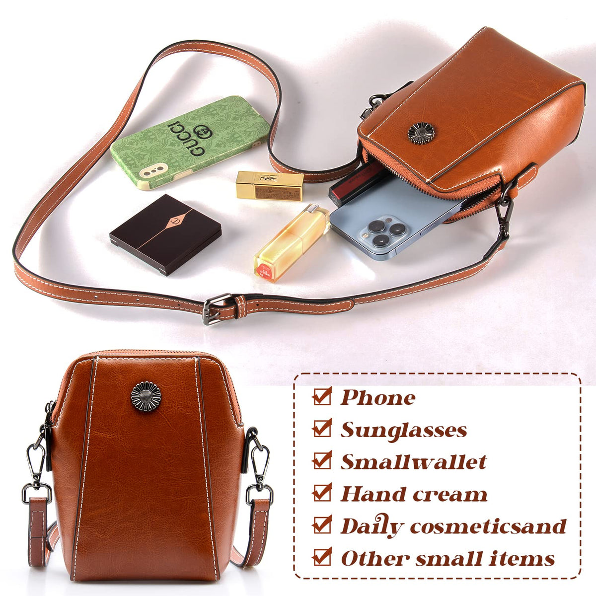 Small Genuine Leather Crossbody Bags U109463
