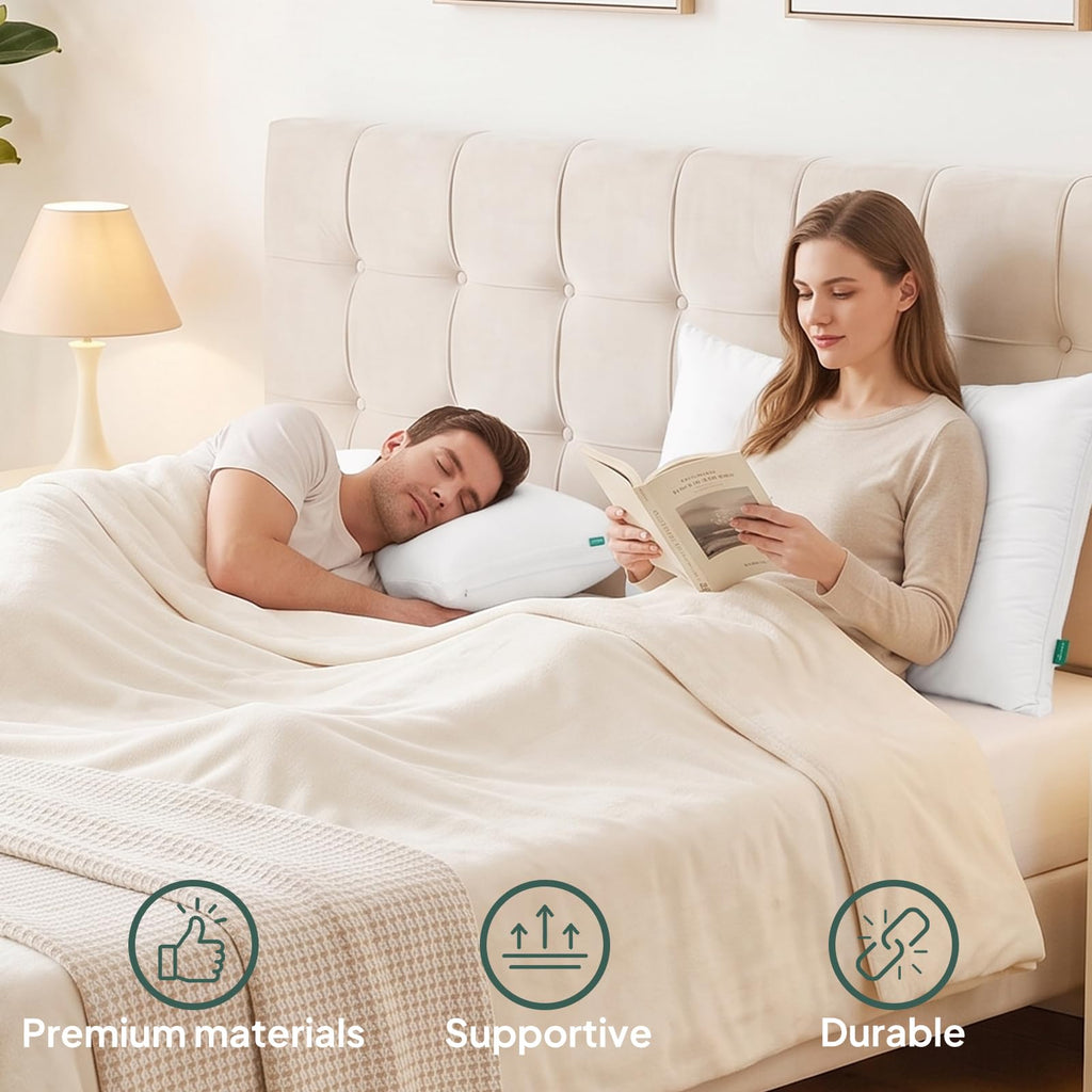 King Size Set of 2 Adjustable Memory Foam Bed Pillows L32943
