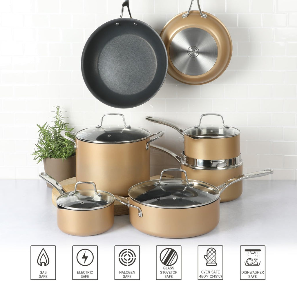 12 Piece Hard Anodized Nonstick Cookware Set Z6750