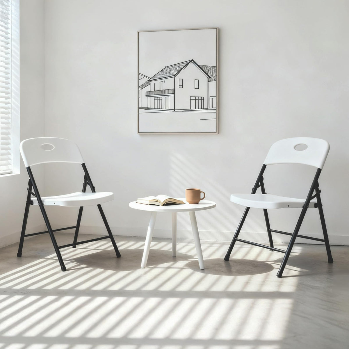 4 Pack Heavy Duty Plastic Folding Chair H4977