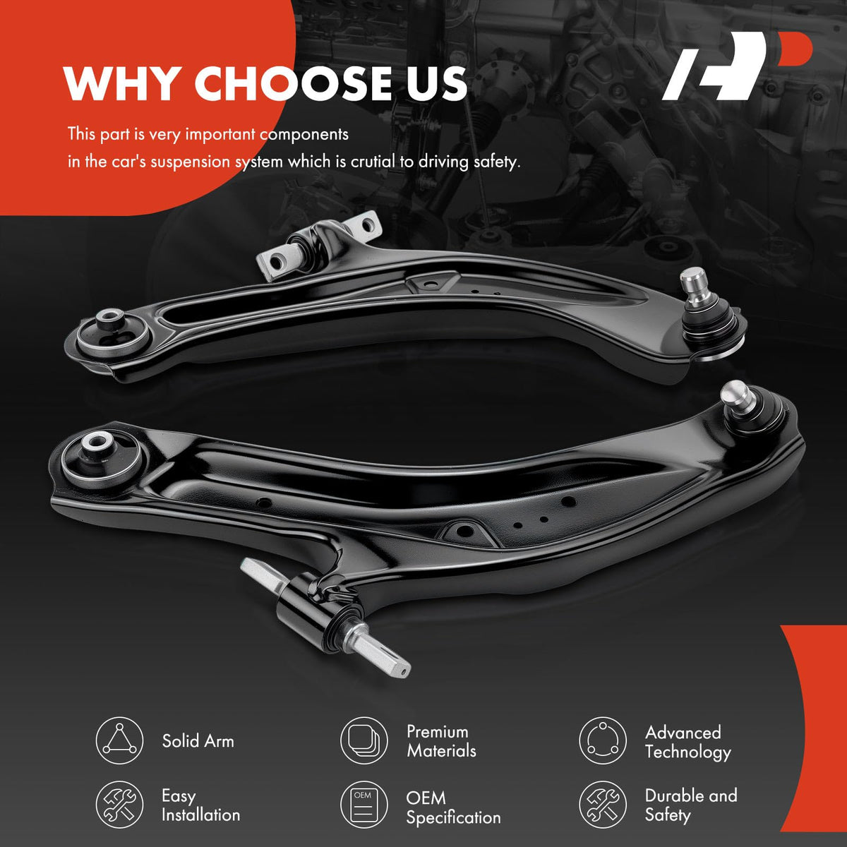Front Lower Control Arm with Ball Joint & Bushing X7913