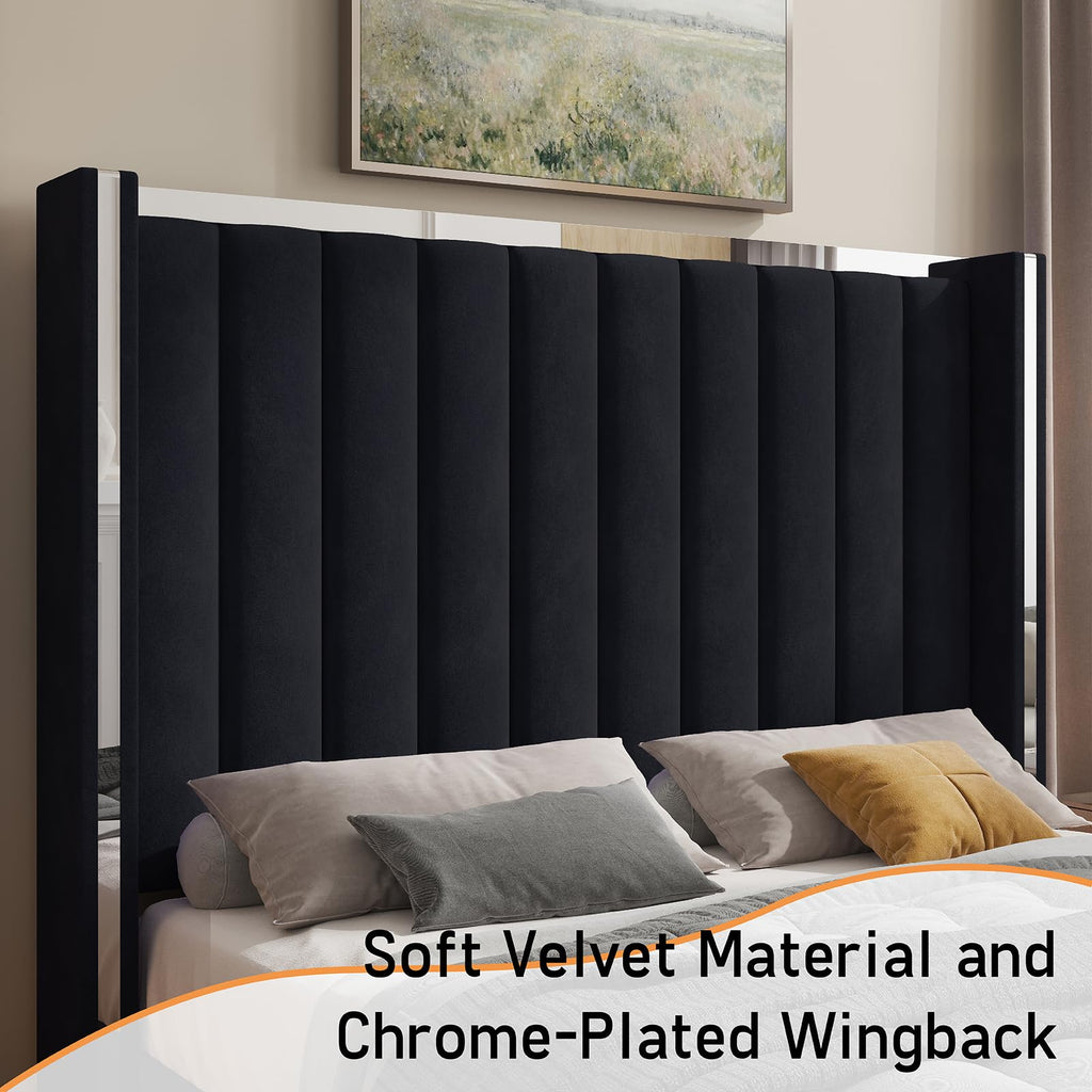 Queen Upholstered Bed Frame with Tall Headboard M68842