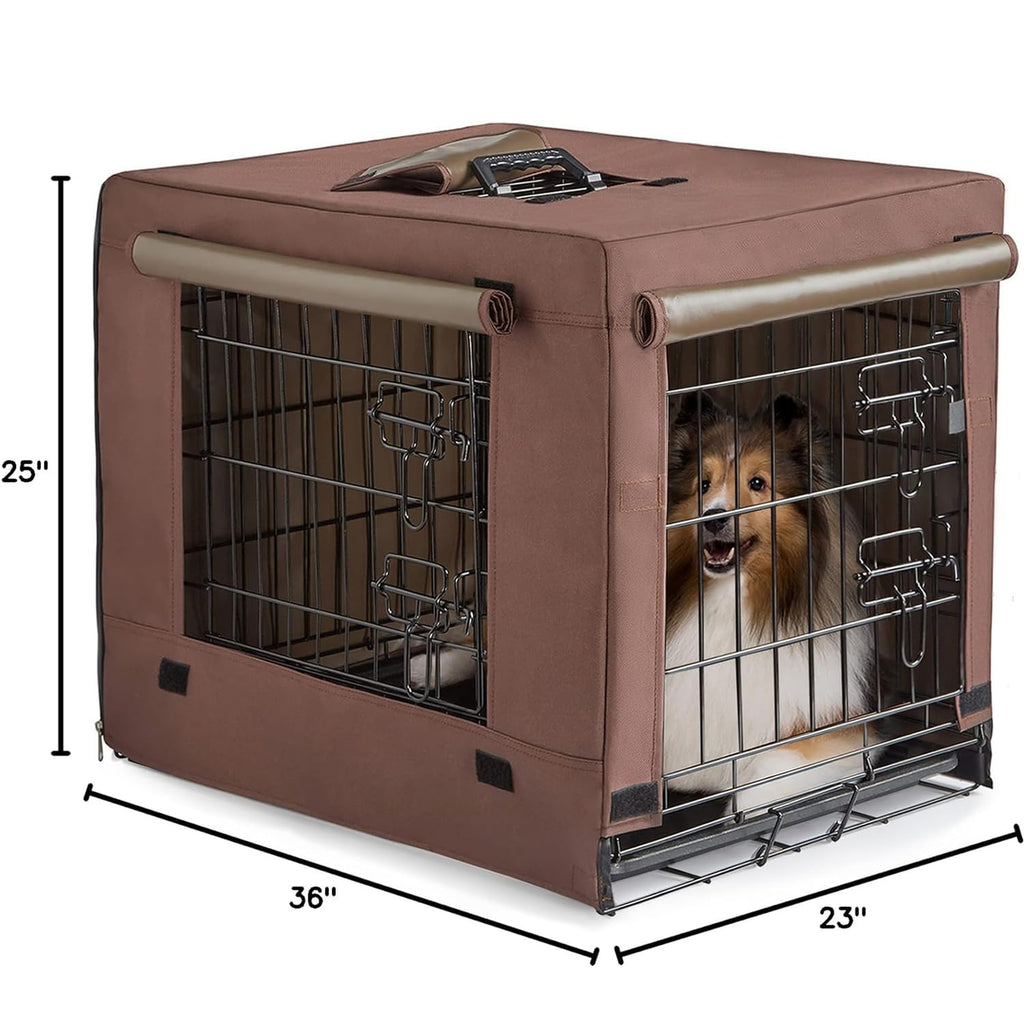 Brown Collapsible Metal Dog Crate L417