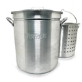 60 Qt Aluminum Stockpot with Basket D386