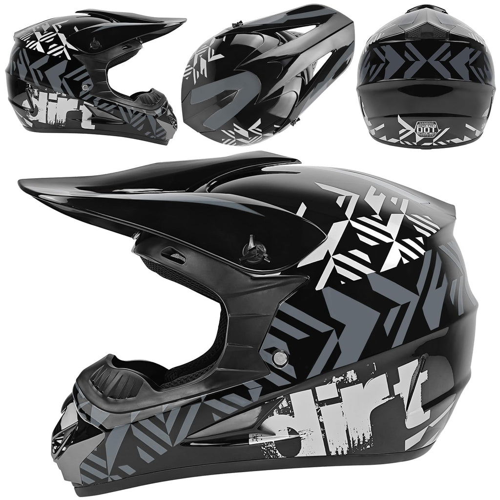 Certified Youth Kids Dirt Bike Motocross ATV Helmets 4Pcs Set A21229