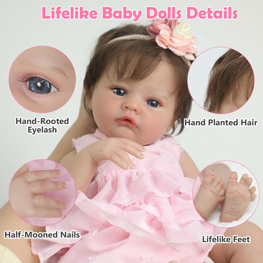 20 Inch Lifelike Reborn Baby Doll Girl with Soft Weighted Body K544201