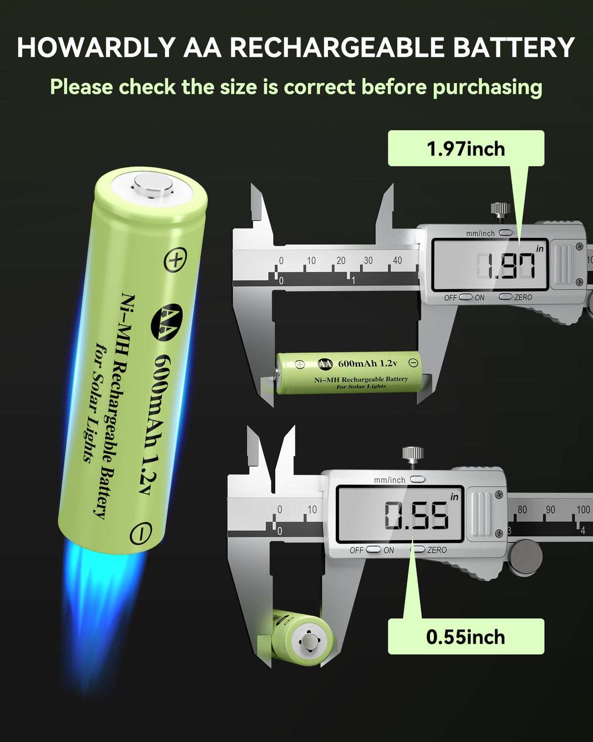 Ni-MH AA 1.2v 600mAh Rechargeable Battery W728130