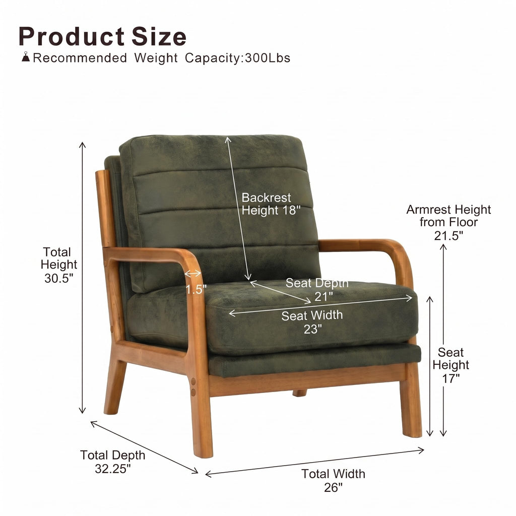 Mid Century Modern Faux Leather Accent Chair Set of 2 W958