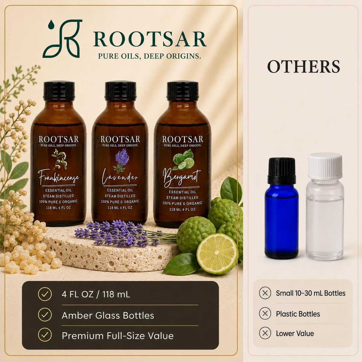 3 Pack Essential Oils 4 Fl Oz D74317