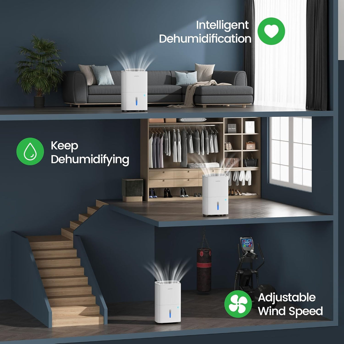 80 Pints Energy Star Dehumidifier with Drain Hose I23931