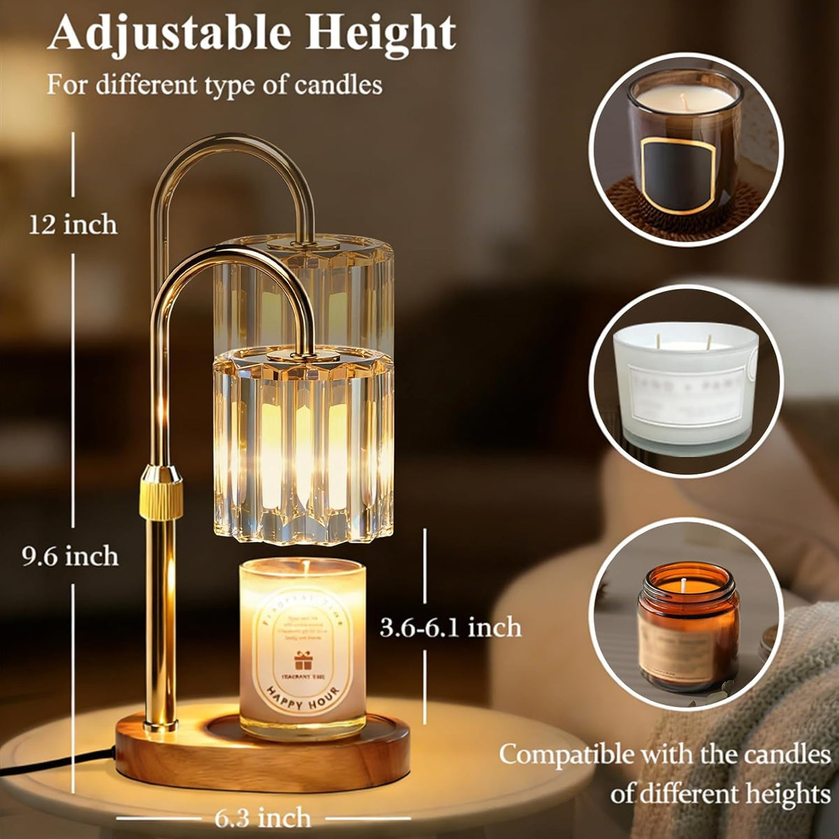 Candle Warmer Lamp with Timer and Dimmer Y851358